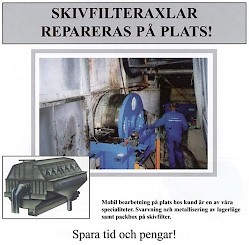 On-site reparation av t.ex. Skivfilteraxlar (lagerläge & packbox)